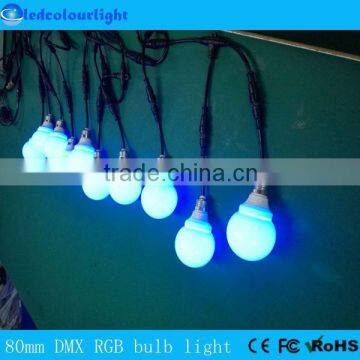 ledcolorlight 80mm DMX512 addressable RGB LED feston string bulb light