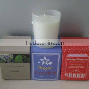 Lavender Sugar Cookie Natural Scented Soy Candle in glass jar