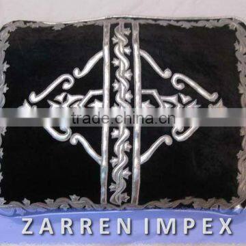 Velvet Black Patchwork Cushion Cover