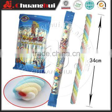 34cm 20g Long Twist Halal Marshmallow Filled Candy