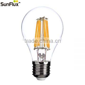360 degree clear glass led filament bulb 8w