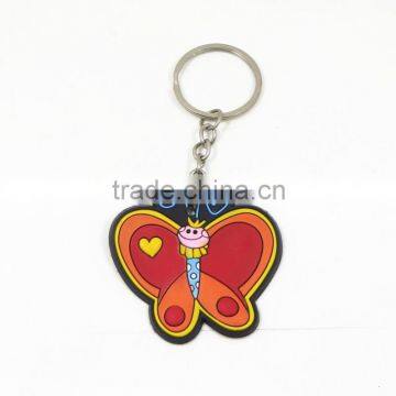 Yiwu Manre butterfly shaped silicone keychain 2d rubber keychain custom pvc keychain manufacturers