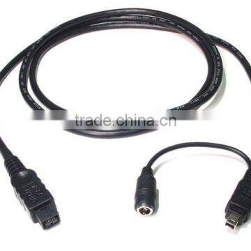 1394B 9pin to 4pin + DC Power Jack 1.5m Black