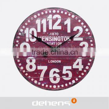 DEHENG Mdf Wall Clock,vintage Round Clock, Round Rose Art Clock photo-3