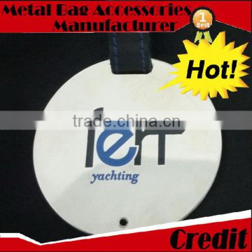 Factory direct sell cheap metal tag with leather strap