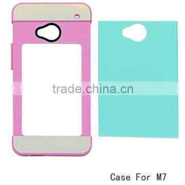 Custom design sublimation cell phone cover case for htc M7