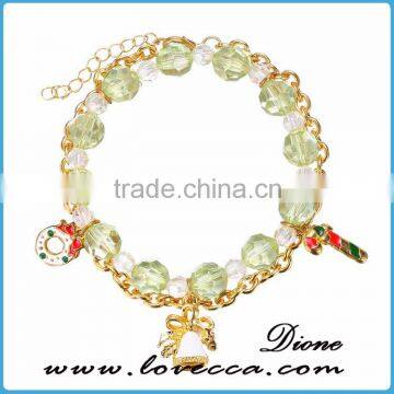 Cute Cool Women Fashion Christmas Beads Glass Crystal Bracelet Chain photo-2