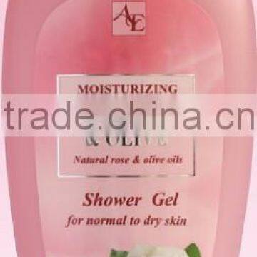 Shower Gel with White Rose and Olive Oils - 250ml. Paraben Free. Made in EU. Private Label Available.