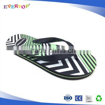 Promotion Gift Custom Very Cheap Men Flip Flops Hard Durable pe Sole With Green Middle Line