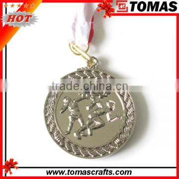 Promotion cheap custom made metal sport medals with ribbon