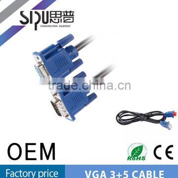 SIPU High Speed Vga 3+4 Cable for Computer Best Price M/M Vga Cable Wholesale Cable Vga to Vga