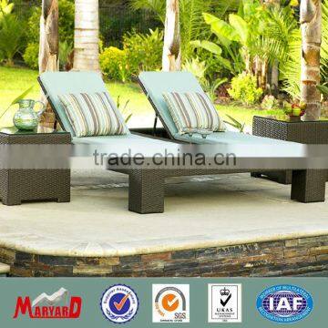 Outdoor rattan sun lounger beach sun lounger