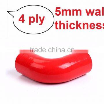 89mm high temperature reinforced automotive Red 90 degree silicone elbow hose rubber hose