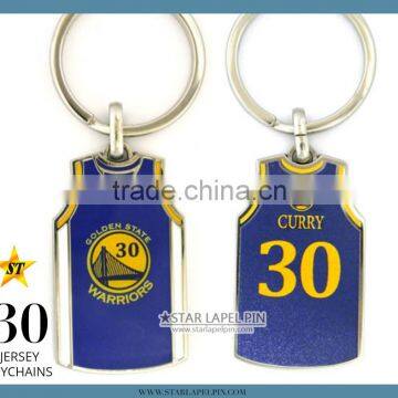 Wholesale Custom Made Zinc Alloy Metal Soccer Jersey Keychain