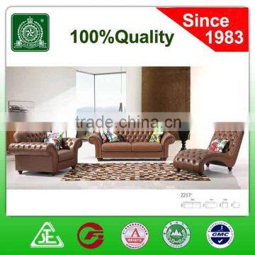 C2217 button leather chaise sofa couch living room sofa