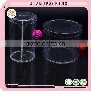 Clear transparent plastic toy cylinder packaging