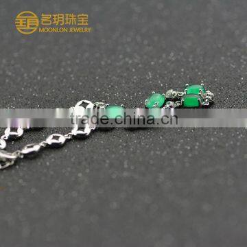 925 Sterling Silver Green Chalcedony Bracelet, Charm Bracelets for Women photo-6