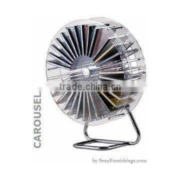 Desktop acrylic CD rack with carousel style