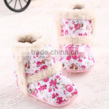 2016 small flower warm Baby Girl Boots