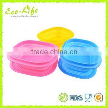 650ML 100% Silicone Foldable Lunch Box, Collapsible Case, Food Container