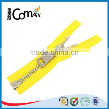 7# Open-end Yellow Tape Brass Teeth Nickel Metal Zipper