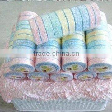 Disposable healthful spunlace nonwoven compressed pill towel