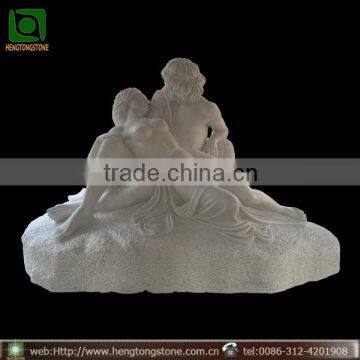 Life Size White Marble Man and Woman Garden Statue