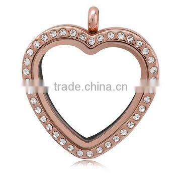 Metal Heart Pendants Floating Charm Heart Locket for Women