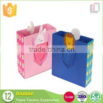 custom foldable cute animal gift paper bag for kid