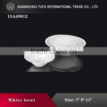 Ceramic horn bowl for restaurant flower shape white bowl soup bowl for usage