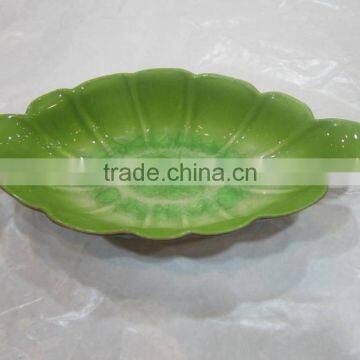 Beautiful item green ceramic-porcelain dish from Vietnam with producer price