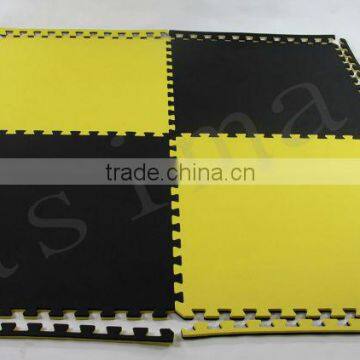 Black Yellow Martial Arts Kick Boxing Gym Mats 40mm