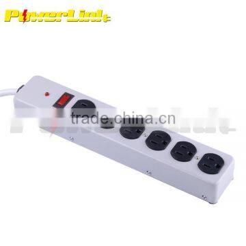 H80149 UL/CUL 6 outlet metal power strip with surge protectors / power bar / power sockets