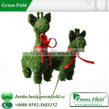 Giraffe Plant Fiber Frame Topiary with Moss