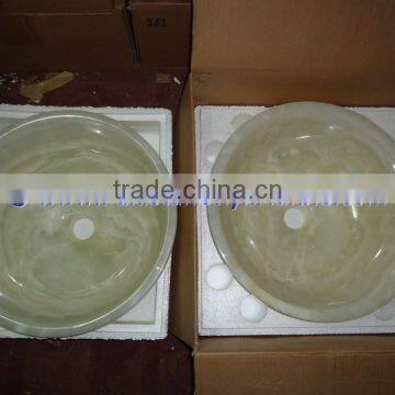 PAKISTAN FACTORY MADE PURE GREEN ONYX ROUND SINKS AND BASINS