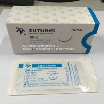 disposable silk suture with needle