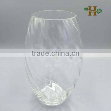 Handblown Clear Spiral Glass Vase Cup Type Vase