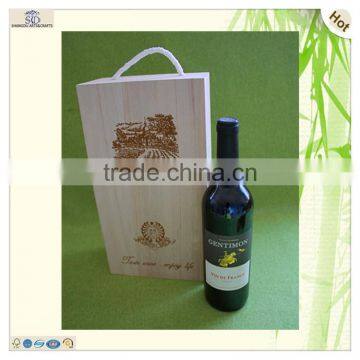Supply New Design Hot Selling Cheap Burned Red Color 2 Bottle Wine Box photo-6