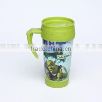 Duble wall travel mug/w hand