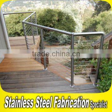 Stainless Steel Oudoor Balcony Wire Railing and Balustrade Fabrication