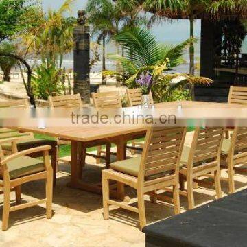 Garden Furniture Outdoor Teak Wood Dining Long Wood Table and Chairs photo-2