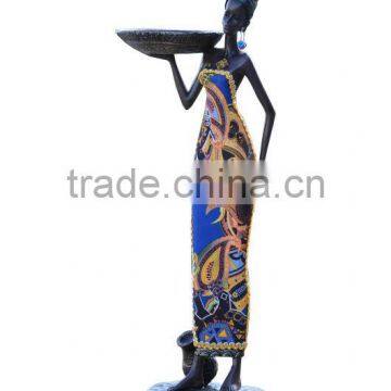Table Decoration Resin Fabric African Lady Candle Holder Souvenir photo-3
