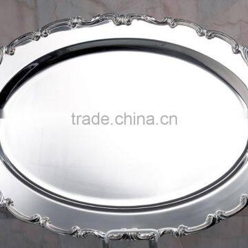 Silver plated oval dish food tray , Service food tray, Airlines service tray, Arabic metal tray
