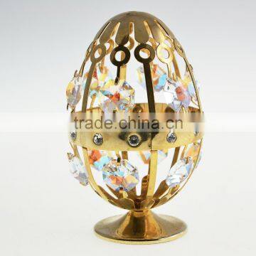 Beautiful Gold Plated Metal Easter Egg With Crystals From Swarovski photo-3