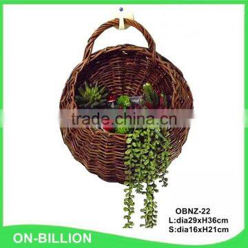 Handmade wicker knitting hanging flower wicker basket