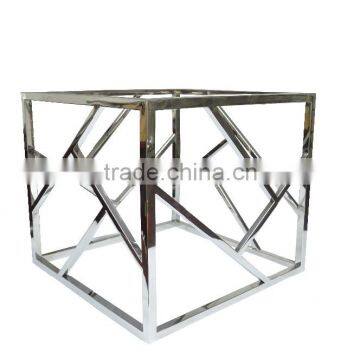 Custom Design Stainless Steel Rose Gold Plating Metal Square Glass Coffee Table photo-2