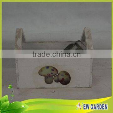 Modern Outdoor White Wood Planter,House Shape Flower Pot photo-2