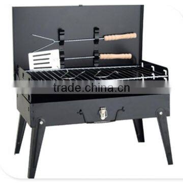 Black BBQ Grill Portable grill roaster with lid