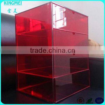 Plastic Acrylic PMMA Lucite Drawer Cosmetics Storage Box With Handles photo-5