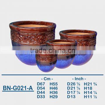 GLAZED CERAMIC OUTDOOR POT BN-G021